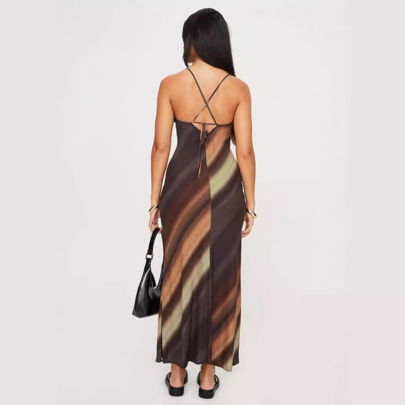 Clara - Maxi robe à dégradé avec bretelles spaghetti