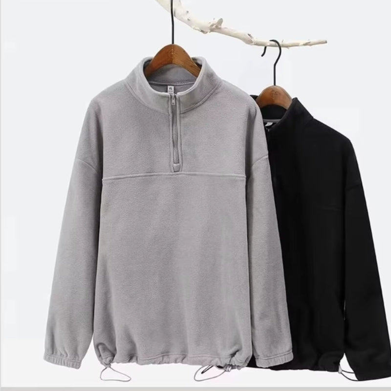 Sean – Pull polaire manches longues avec col zippé | Coupe décontractée et confortable pour un usage quotidien | Design doux et chaud | Tailles S–XL | Gris, Marron, Noir