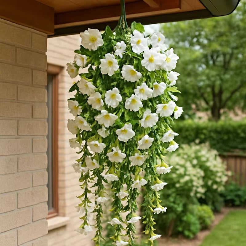 FlowerGlory – Decorazione floreale artificiale da appendere per balcone e giardino