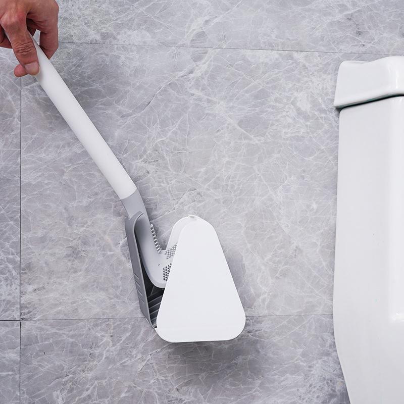 CleanEase – Brosse de toilette triangulaire au design ondulé pour un nettoyage approfondi des coins