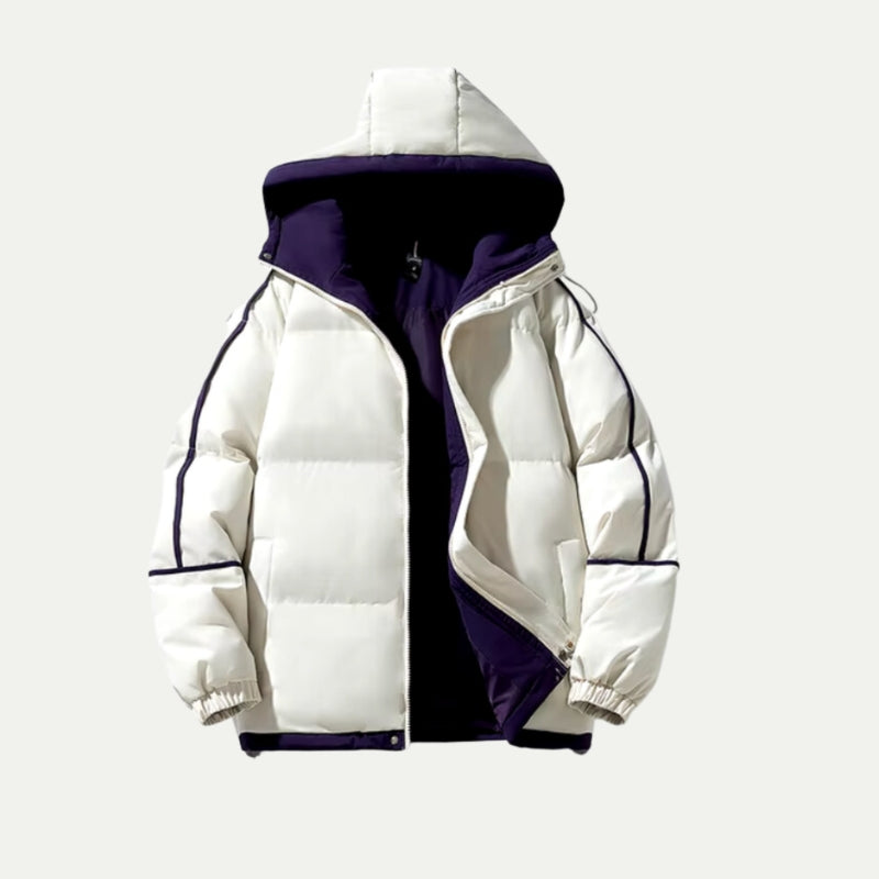 Giacca da uomo con cappuccio, zip e tasche, spessa