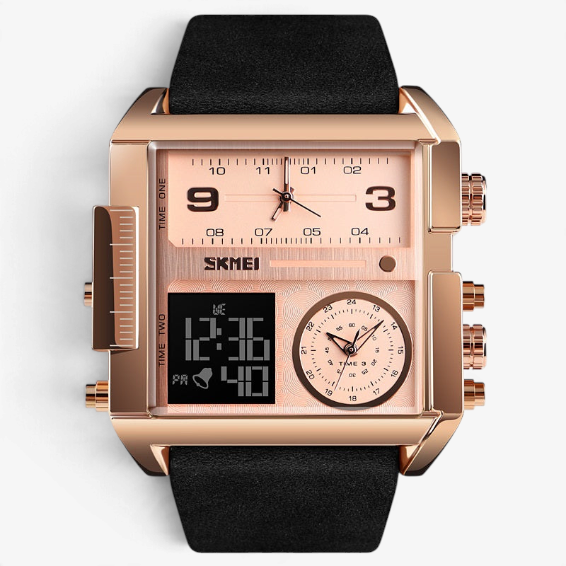 ChronoTwin - Reloj de doble movimiento con esfera extragrande de 50mm
