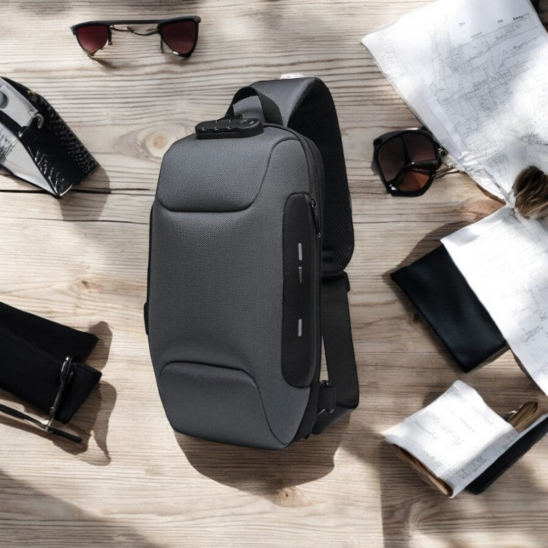 Mark – Crossbody Tas met Ritssluitingen en Verstelbare Band