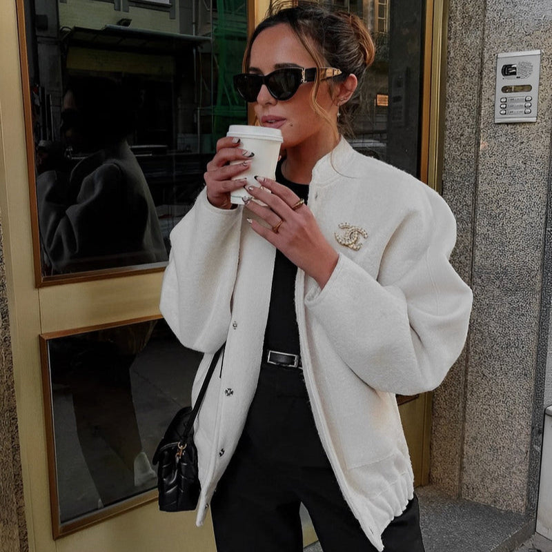 Thalia - Giacca bomber alla moda con vestibilità ampia e grandi tasche