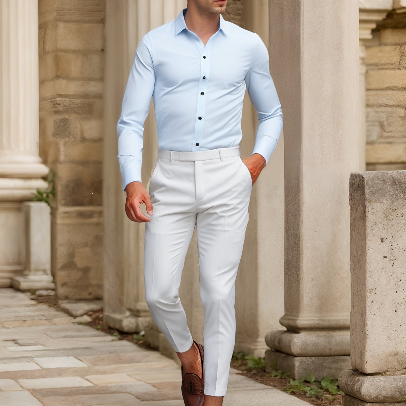 Luca - Slim Fit Shirt with Striped Collar