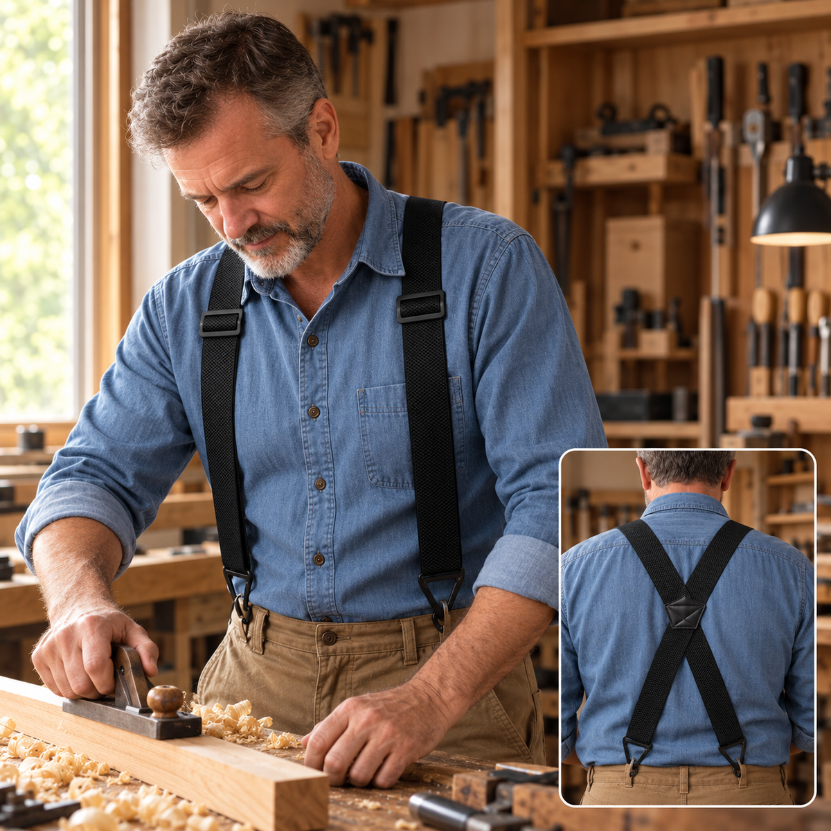 Bretelles réglables avec trois attaches à crochet