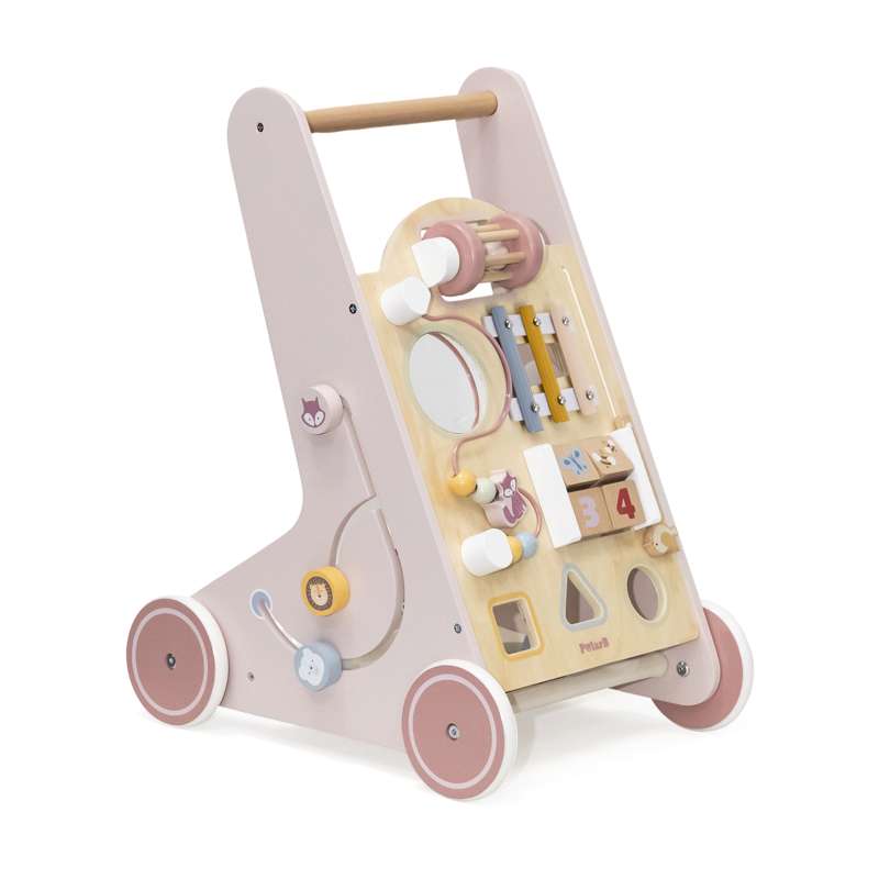 WoodenSteps - Trotteur d'activités avec jouets intégrés et rangement