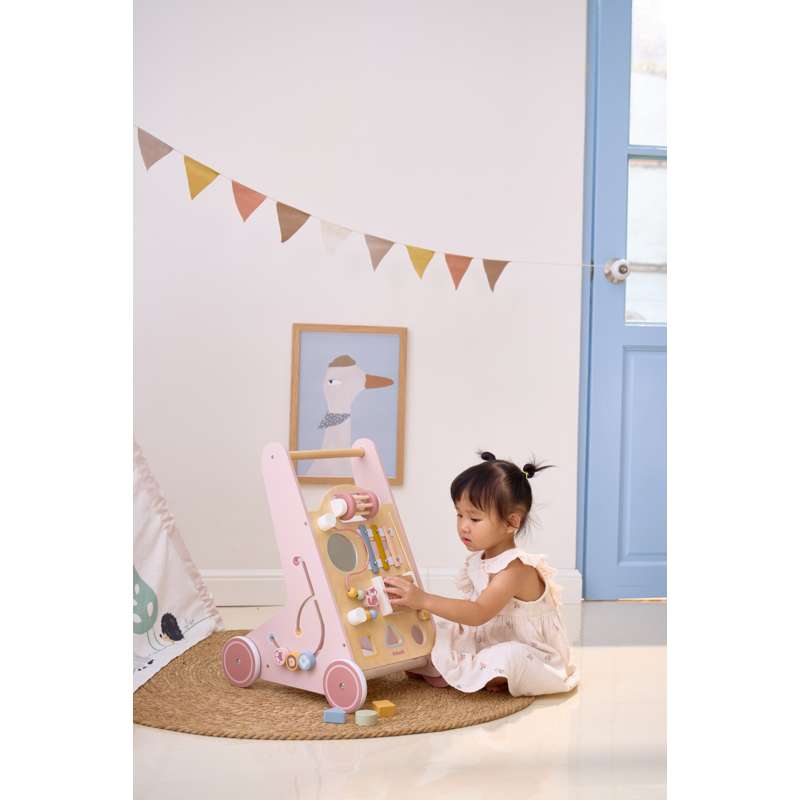 WoodenSteps - Trotteur d'activités avec jouets intégrés et rangement