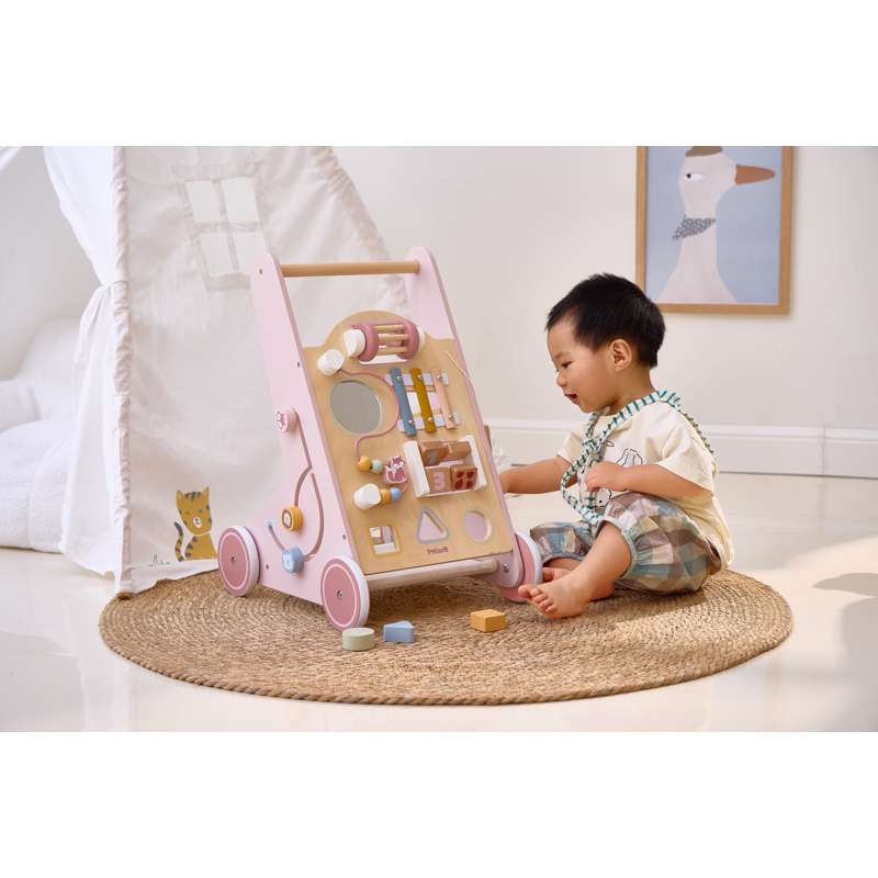 WoodenSteps - Trotteur d'activités avec jouets intégrés et rangement