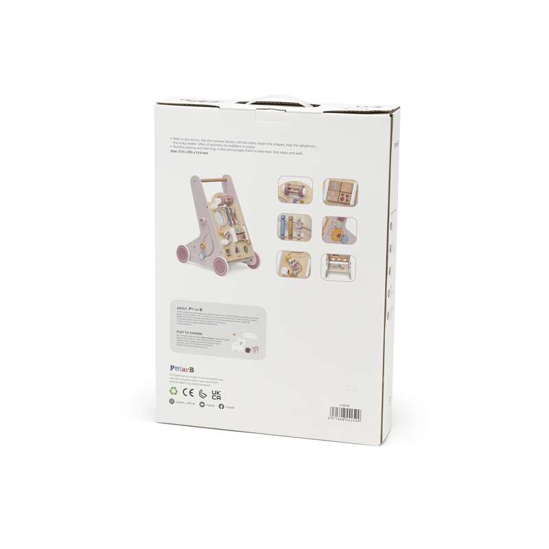 WoodenSteps - Trotteur d'activités avec jouets intégrés et rangement