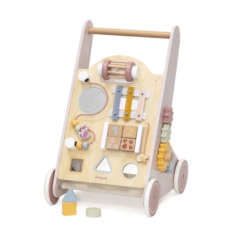 WoodenSteps - Trotteur d'activités avec jouets intégrés et rangement