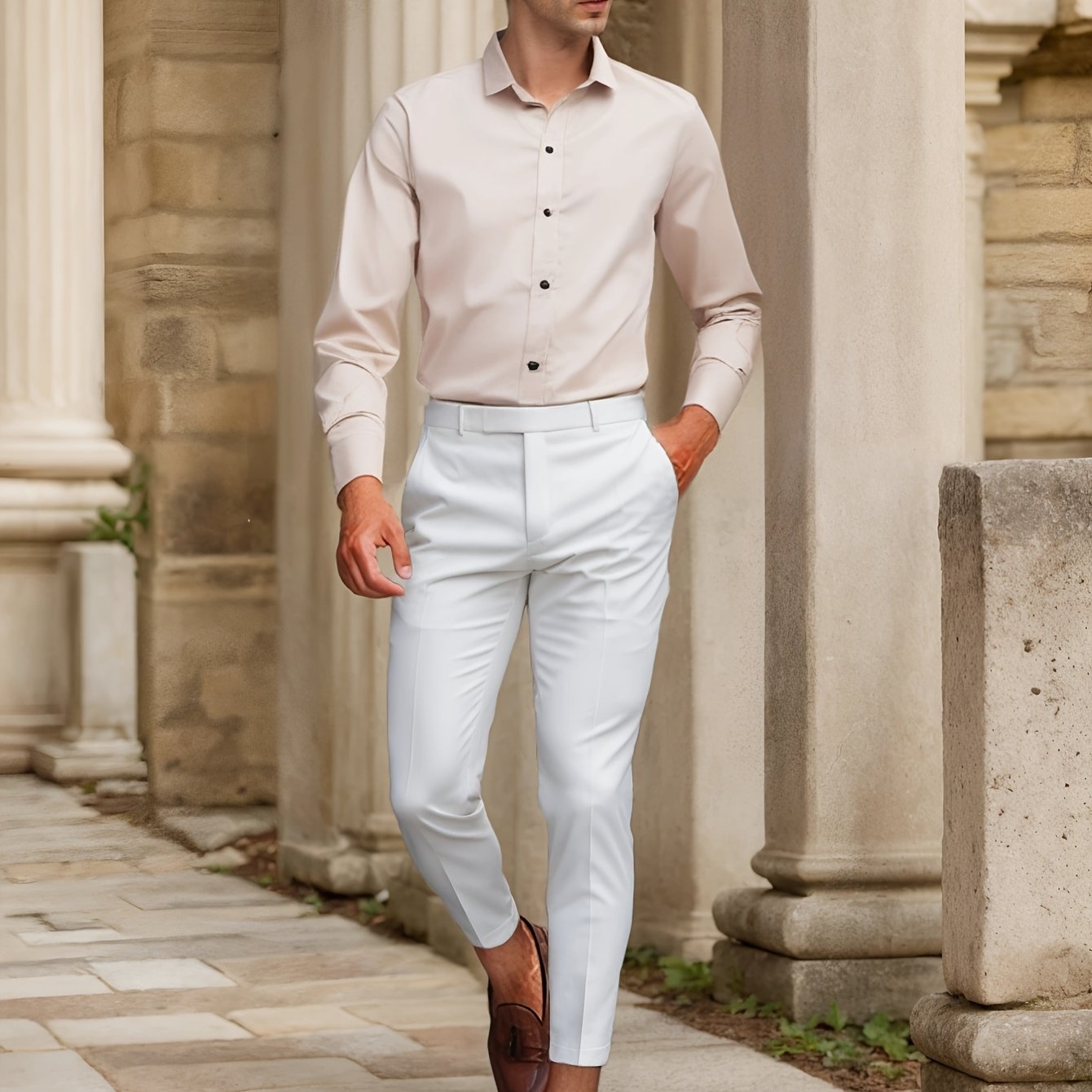 Luca - Slim Fit Shirt with Striped Collar