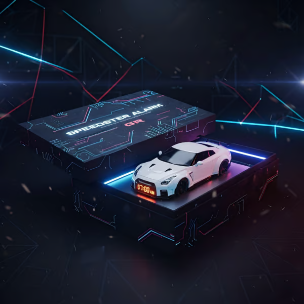 Gearglow - Réveil numérique avec affichage LED et sons de moteur simulés