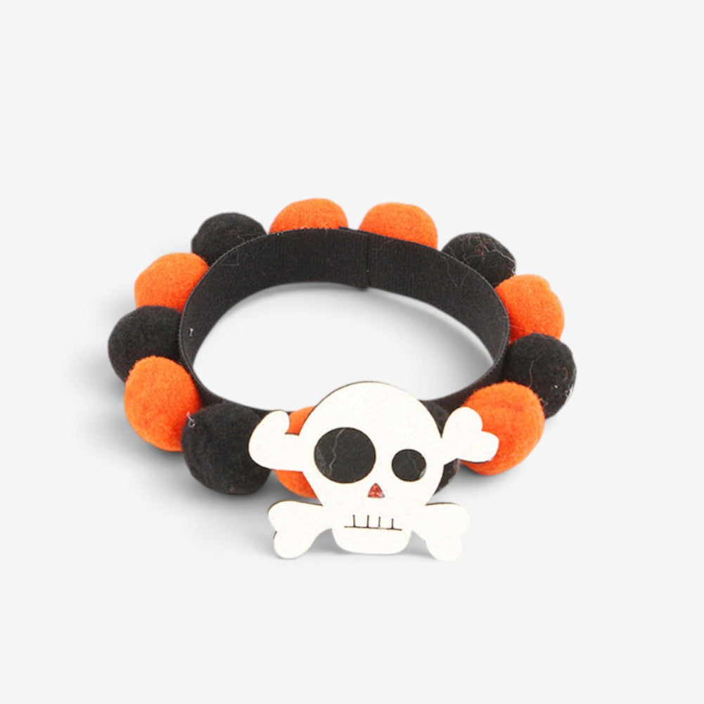 Halloween Pet Collar with Pumpkin and Skull Designs