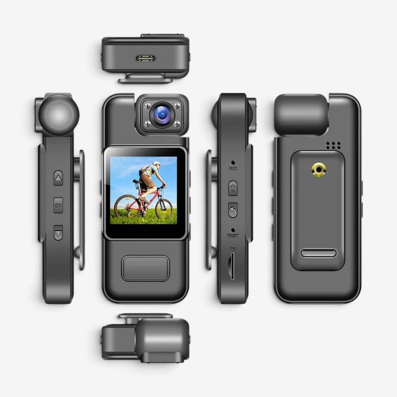 ClipVision – Minicámara corporal 4K con lente giratoria de 180°