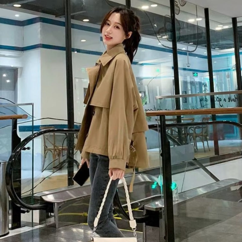 Annabelle - Trench coat a maniche lunghe con chiusura frontale a bottoni