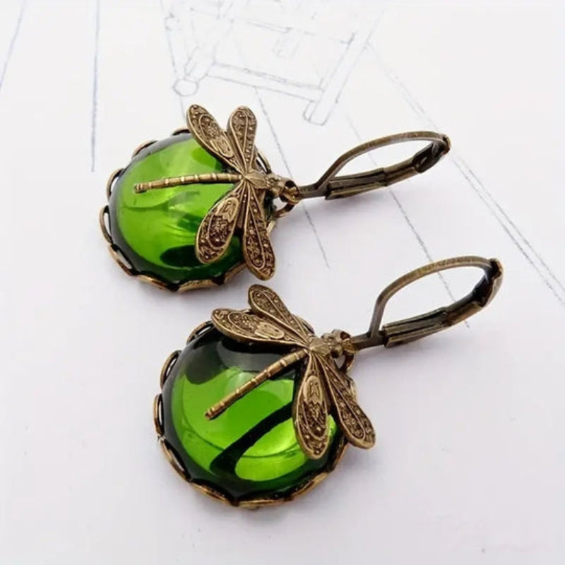 Lisa - Earrings with Hanging and Dragonfly-Inspired Design