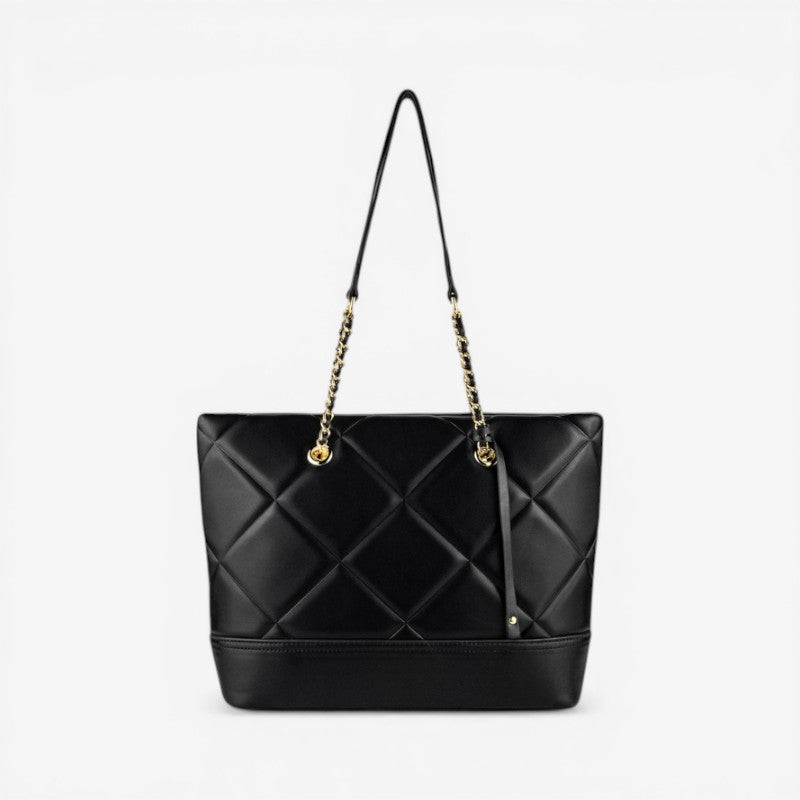 Women’s capacity tote bag with chain handles