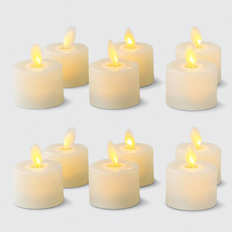 GlowAura - Set di candele LED a batteria per illuminazione interna