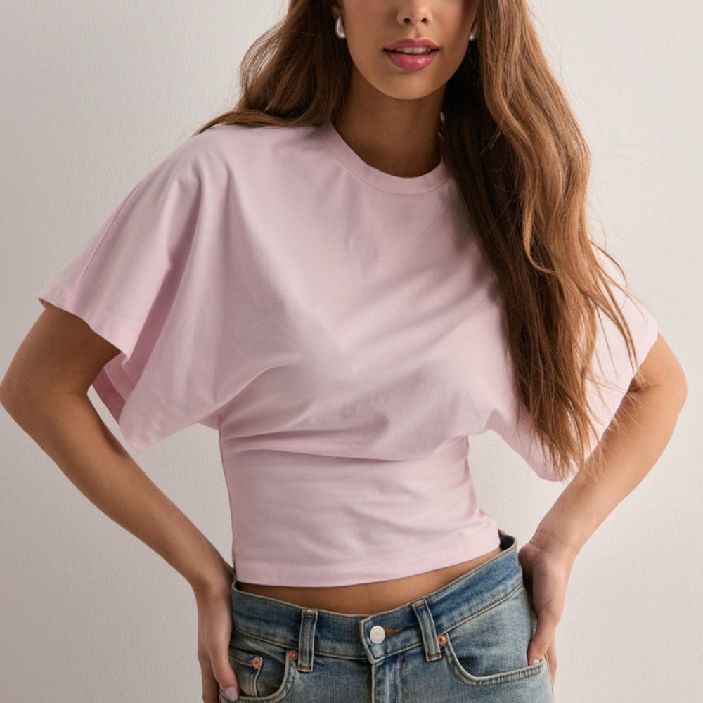 Hannah - Trendy tričko s kulatým výstřihem a krátkými rukávy