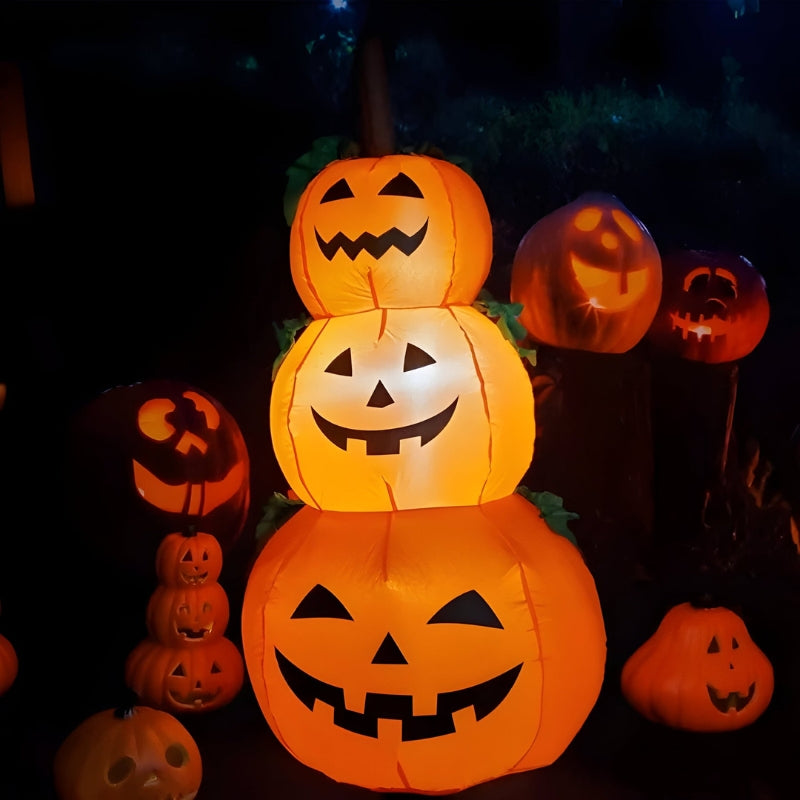 HauntGlow - Nafukovací dýňová dekorace s LED osvětlením na Halloween