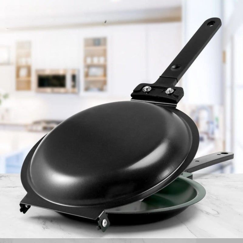 CookMate – Dwustronna Patelnia Nieprzywierająca ze Składanym Projektem