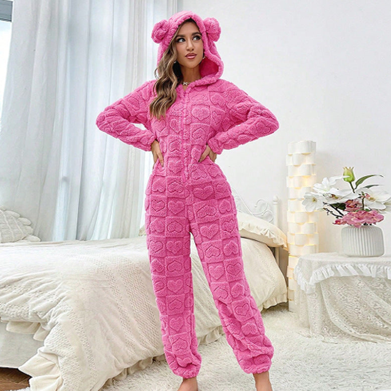 Willow - Zipper Jumpsuit with Hood and Wide Leg Pants