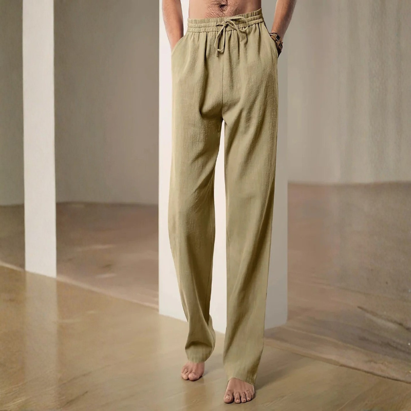 Elastic Waist Pants with Adjustable Drawstring