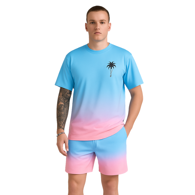 Liam – Set di maglietta a maniche corte e pantaloncini con design stampato