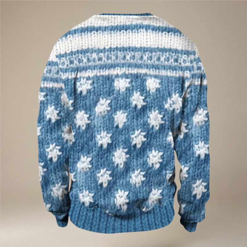 Oliver – Long sleeve printed sweater with round neck