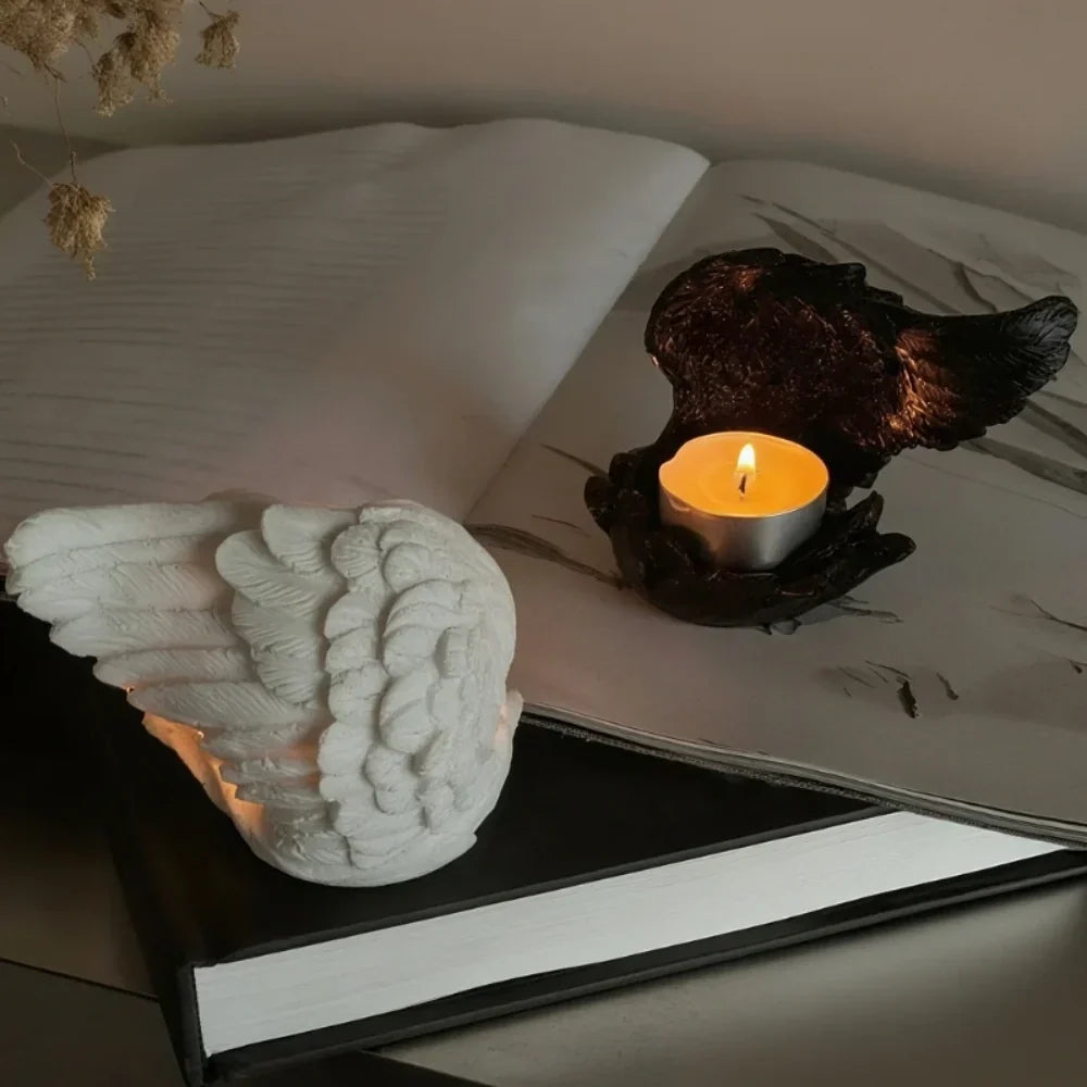 AngelGlow - Angel Wing Resin Candle Holder
