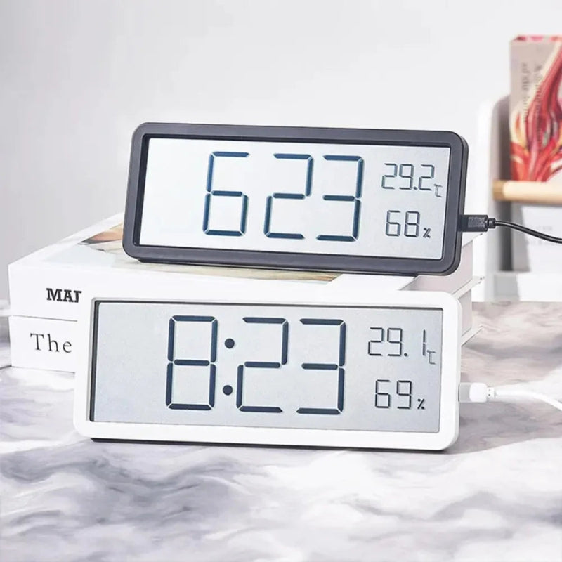 TimeEdge – Digitální LED nástěnné hodiny s ukazatelem teploty a vlhkosti
