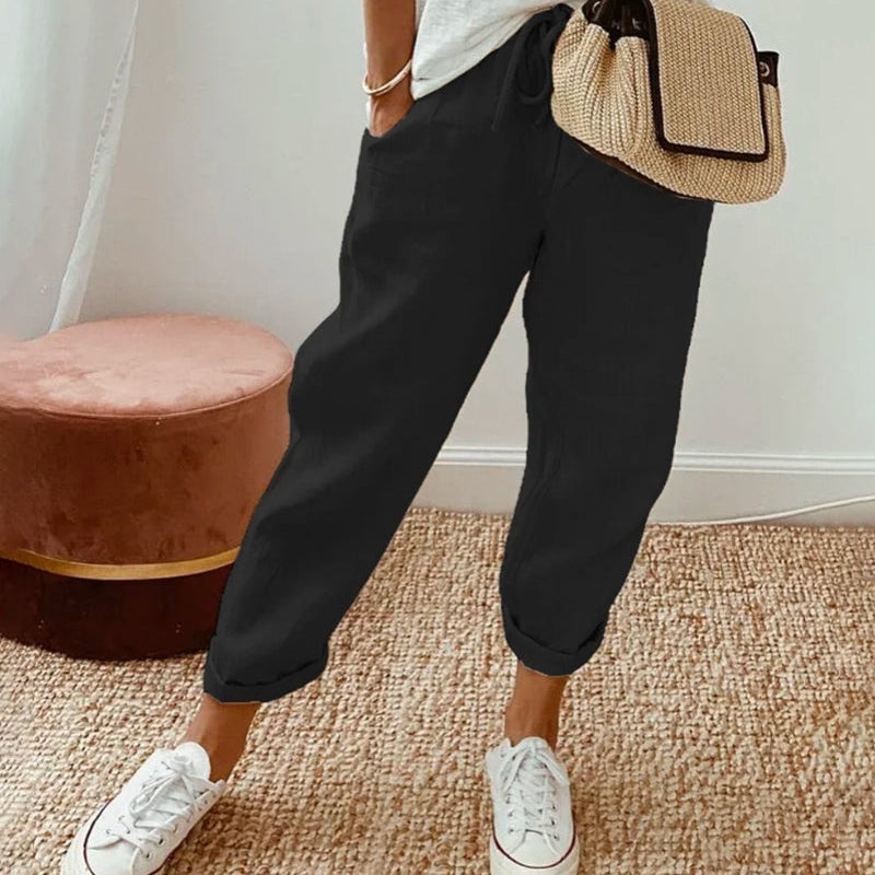 Women’s Striped Pants with Drawstring