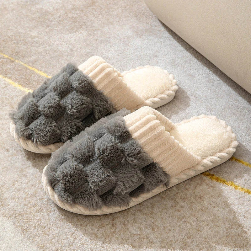 Naomi – Chaussons doublés de fourrure avec semelles antidérapantes