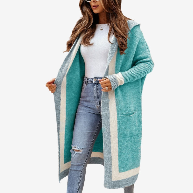 Lunara – Long open front jacket with long sleeves