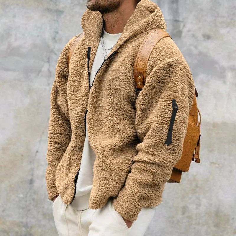 Connor - oboustranná mikina s kapucí a zapínáním na zip | dlouhý rukáv pro každodenní nošení | velikosti S–3XL | šedá, modrá, černá, khaki