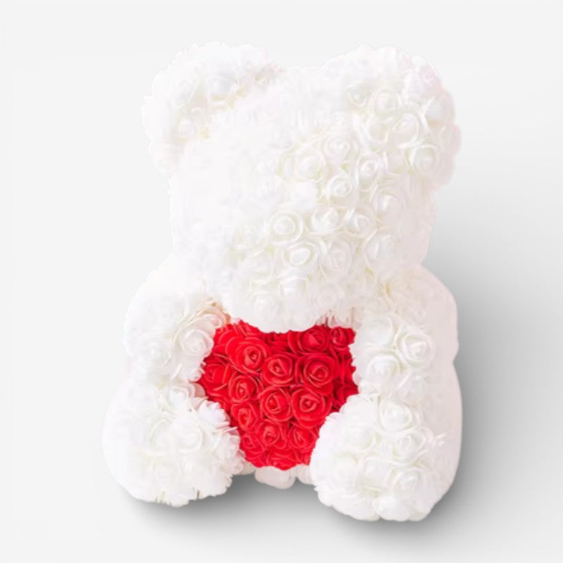 Regalo per la Festa della Mamma | Orsetto di Rose con Cuore sul Davanti