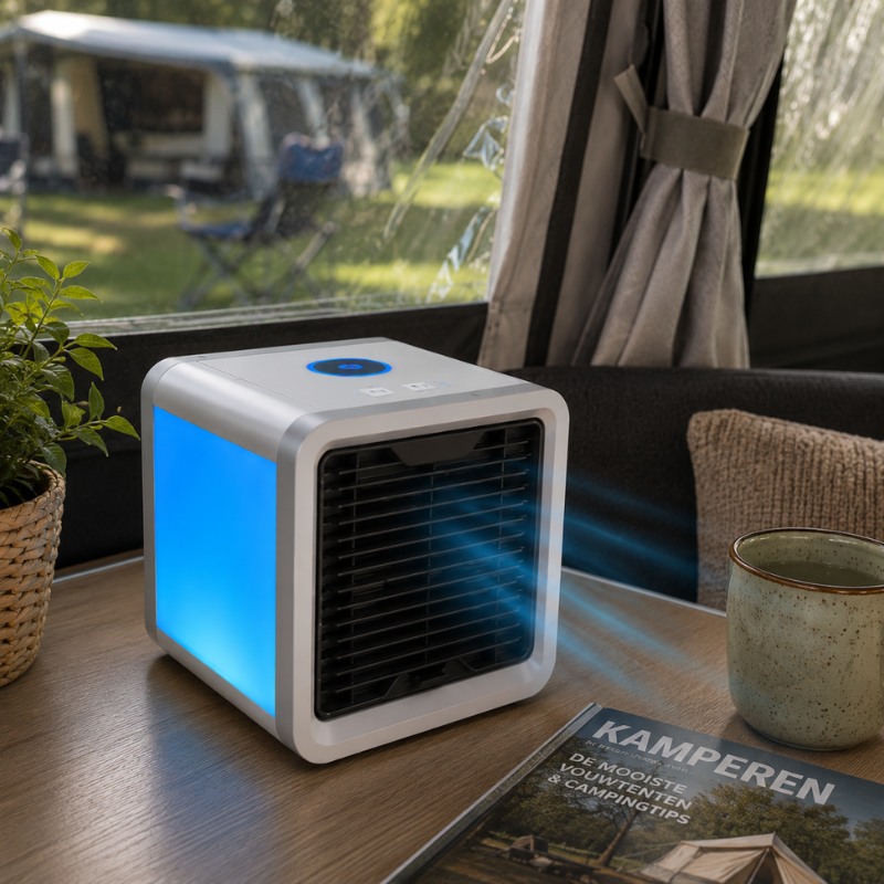 Ar condicionado portátil com humidificador e luz LED