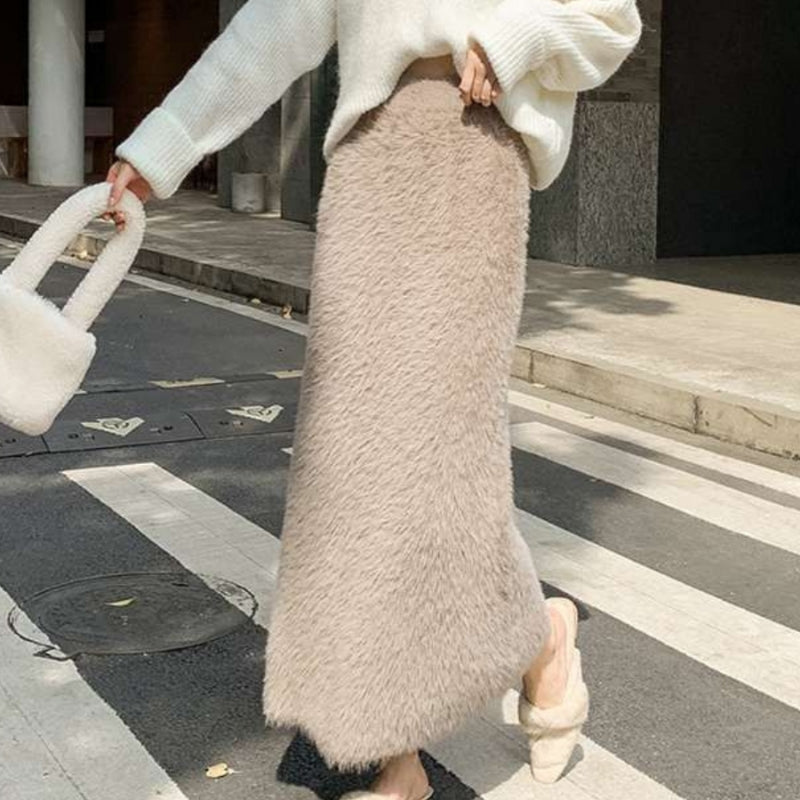 Imogen – Gonna lunga a vita alta con fodera in pile