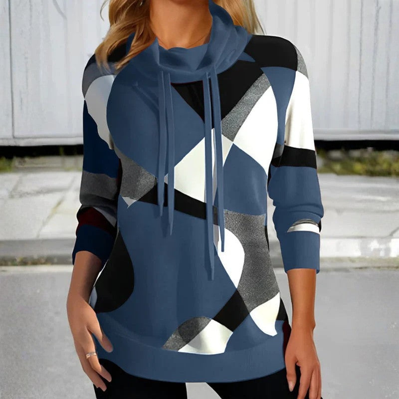 Solara – Sweat-shirt imprimé à manches longues avec capuche ajustable
