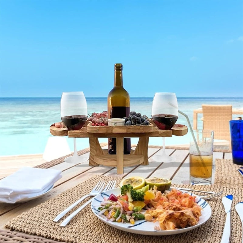 Foldable Outdoor Snack Serving Table Tray