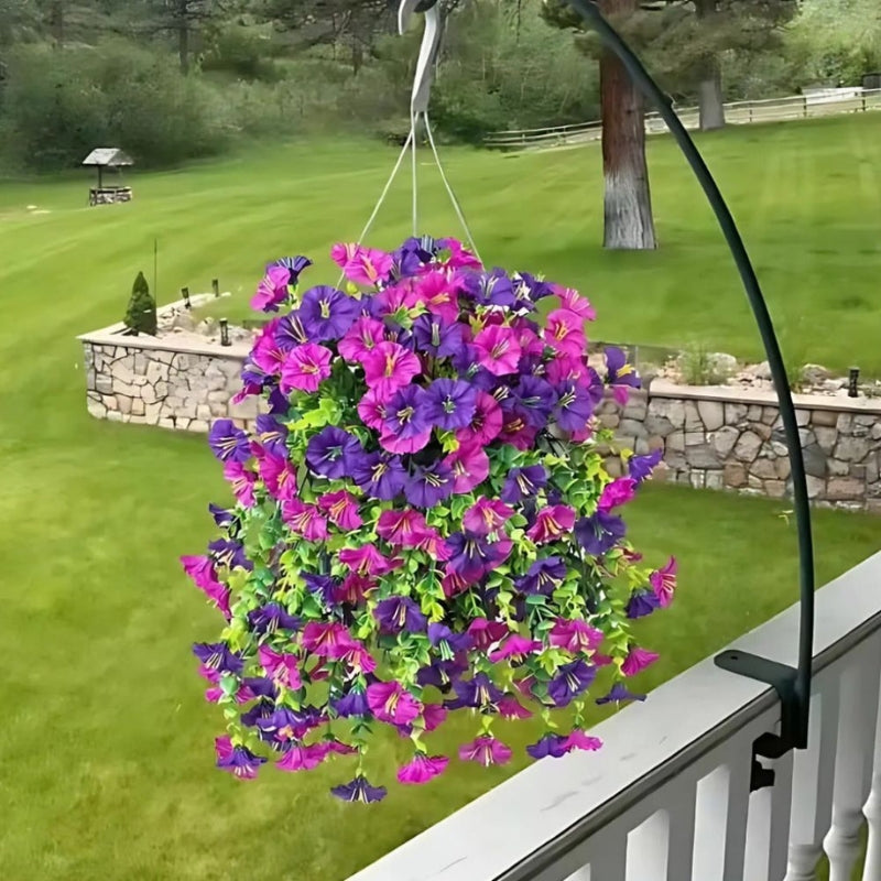 FlowerGlory – Decorazione floreale artificiale da appendere per balcone e giardino