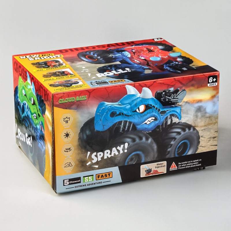 DinoBlaze – RC Monster Truck with LED Lights & Smoke Effect