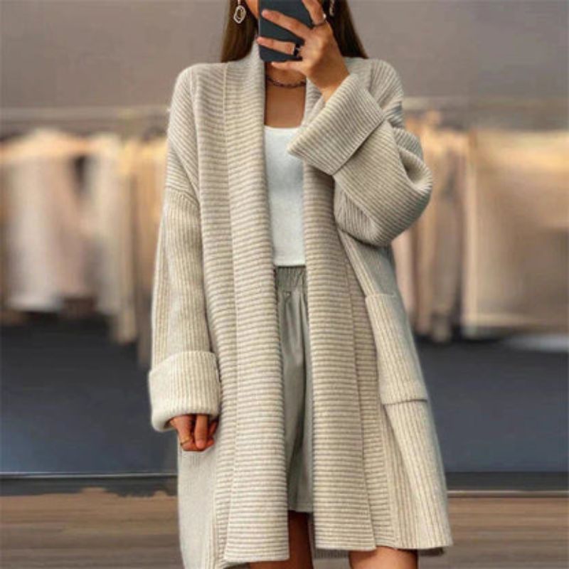 Cardigan oversize à manches longues et grandes poches
