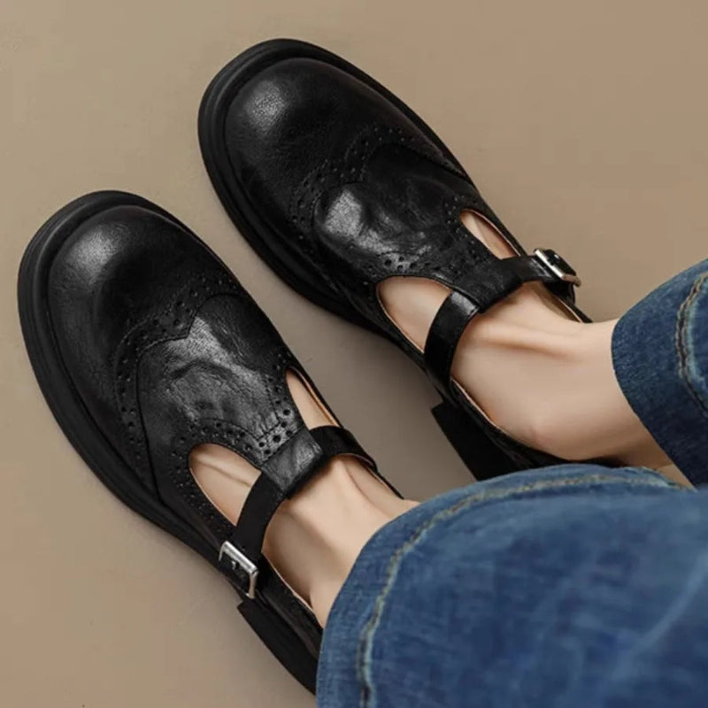 Women's Round Toe Buckle Shoes