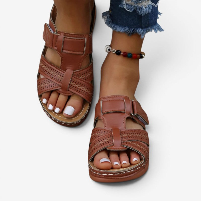 Women’s Wedge Sandals with Open Toe and Adjustable Strap