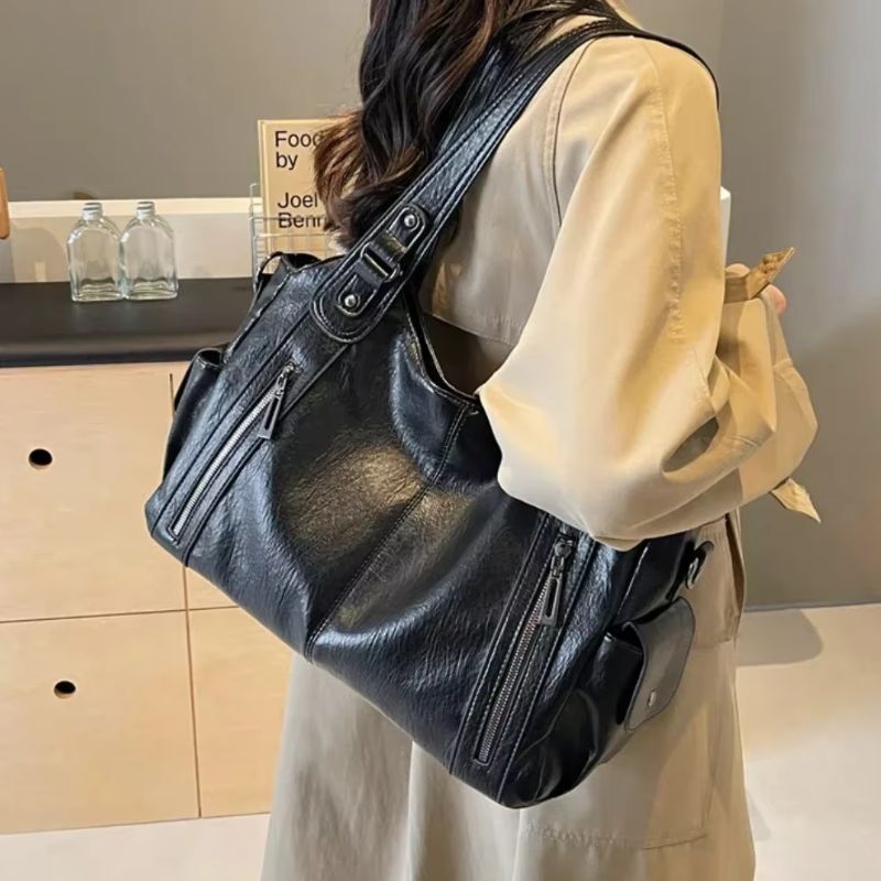 Structured PU Leather Crossbody Bag