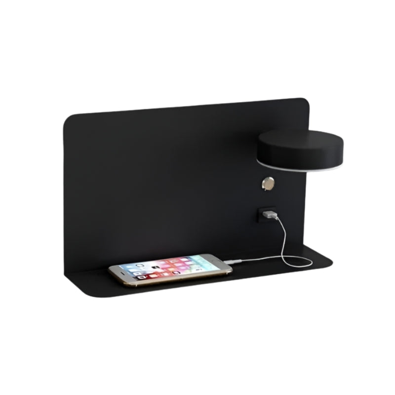DazzleShelf – Lampe de chevet minimaliste rechargeable avec étagère et port USB