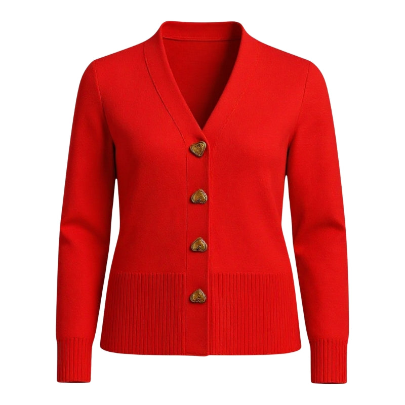 Riley – Cardigan à col en V avec détails de boutons décoratifs
