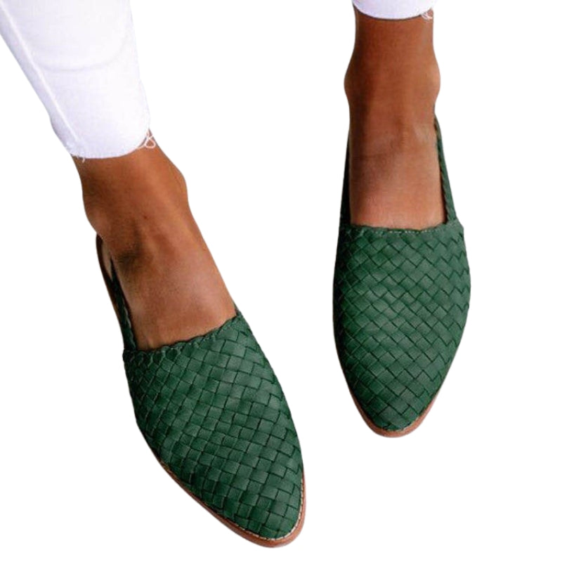 Elena – Pantofi slingback slip-on cu design texturat împletit